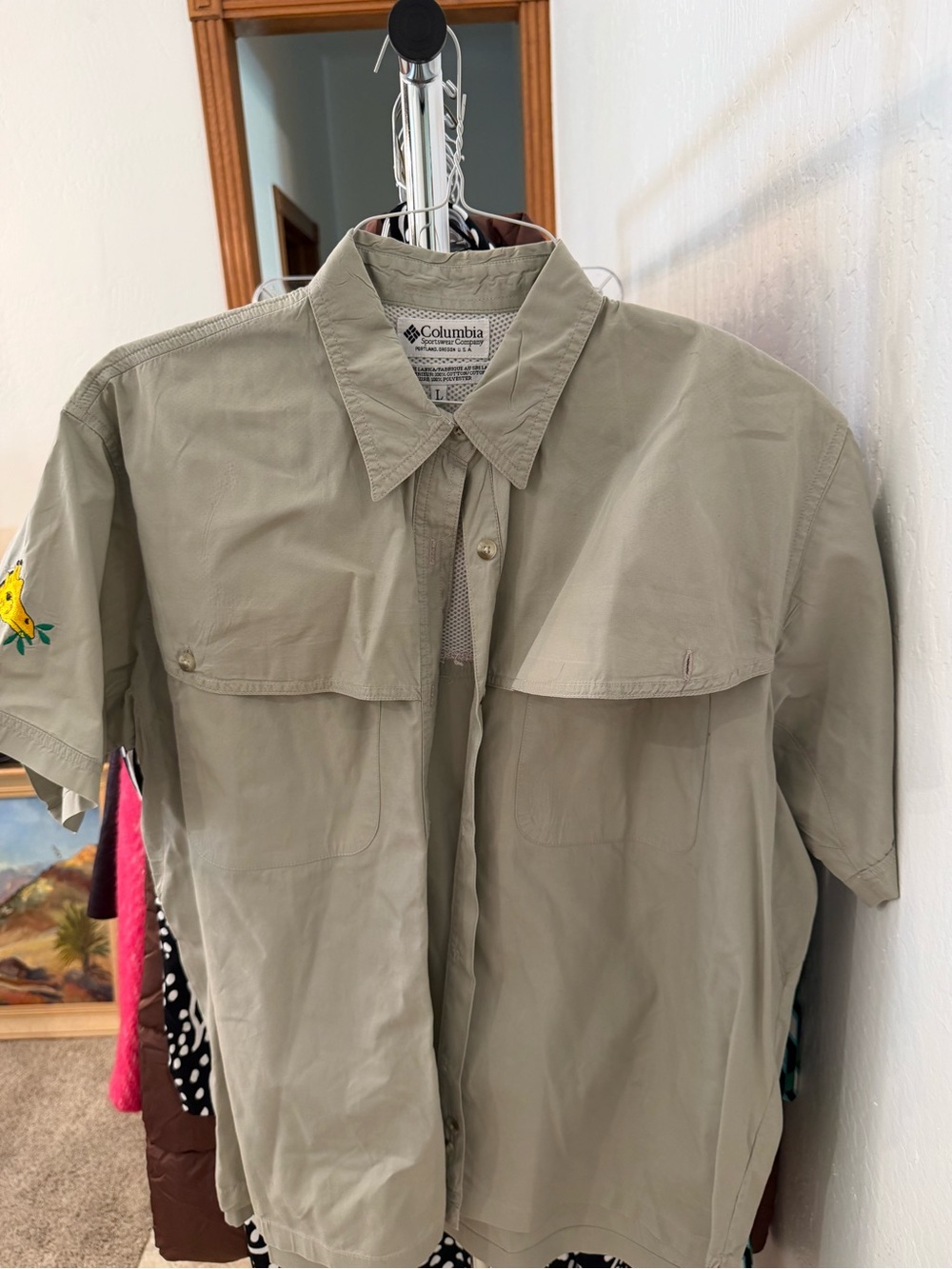 Columbia Lightweight Short-Sleeve Shirt Jacket in Light Olive